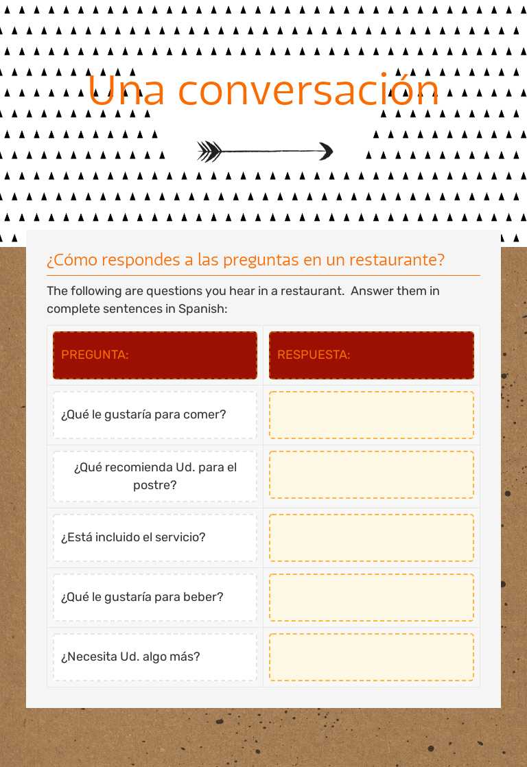 Una conversación worksheet preview image