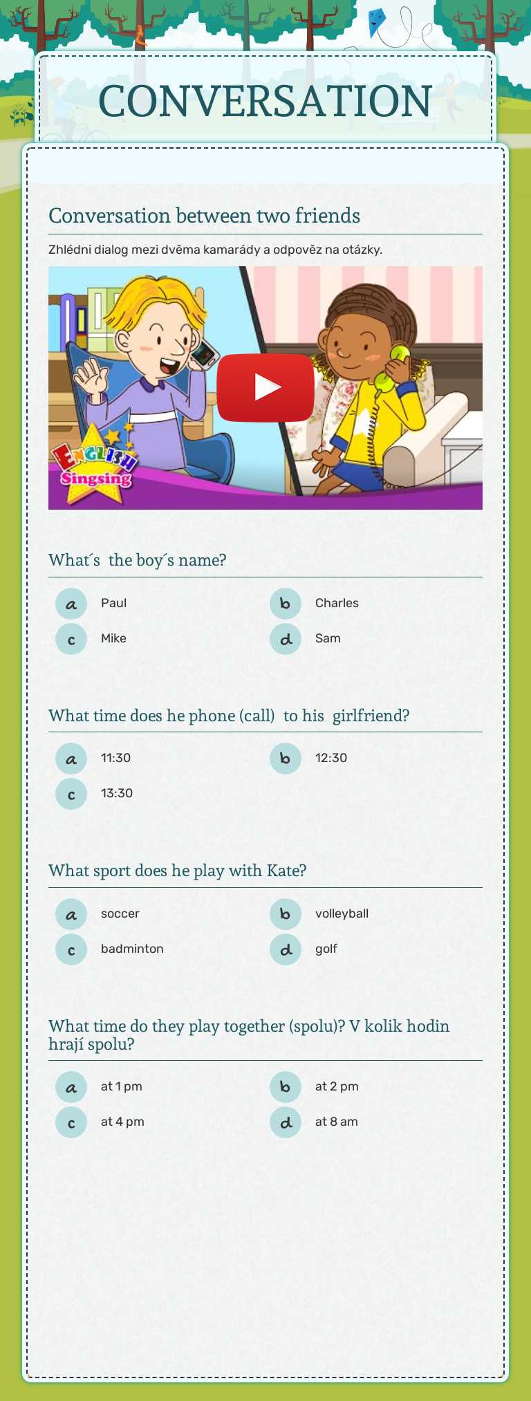 CONVERSATION worksheet preview image