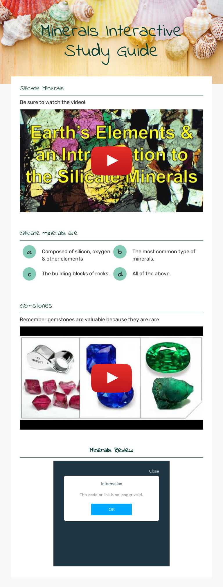 Minerals            
 Interactive Study Guide worksheet preview image