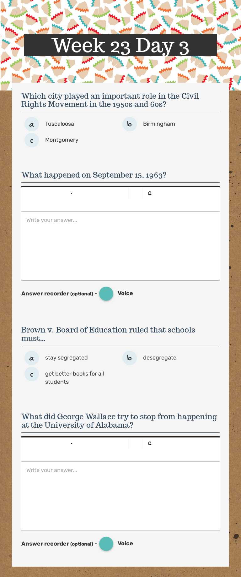 Week 23 Day 3 worksheet preview image