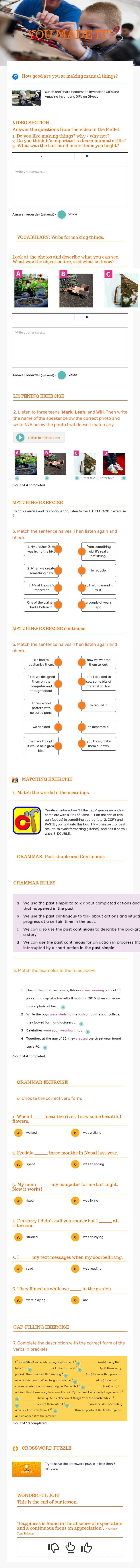 YOU MADE IT! worksheet preview image