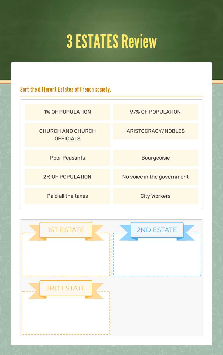 3 ESTATES Review worksheet preview image
