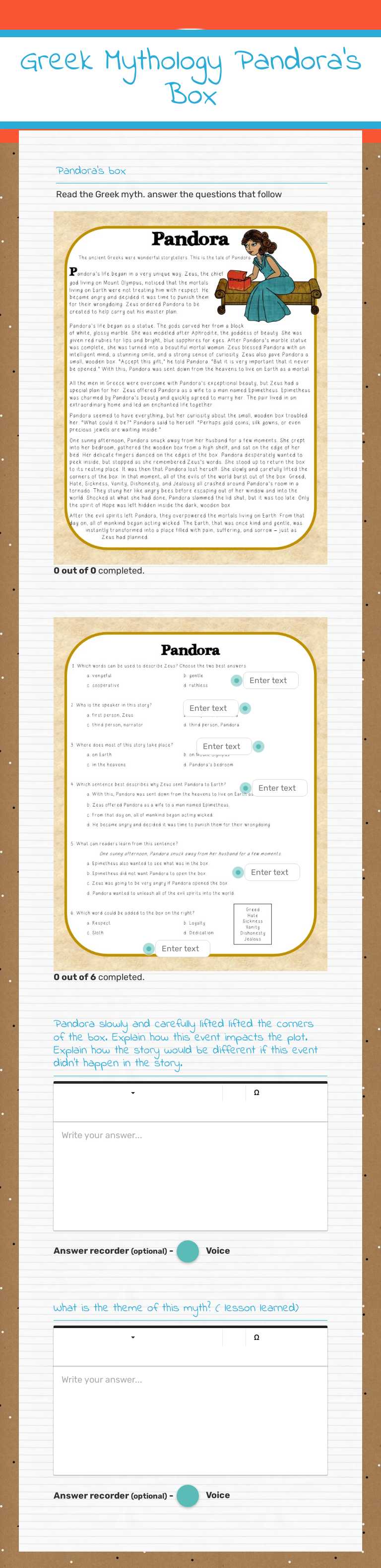 Greek Mythology
Pandora's Box worksheet preview