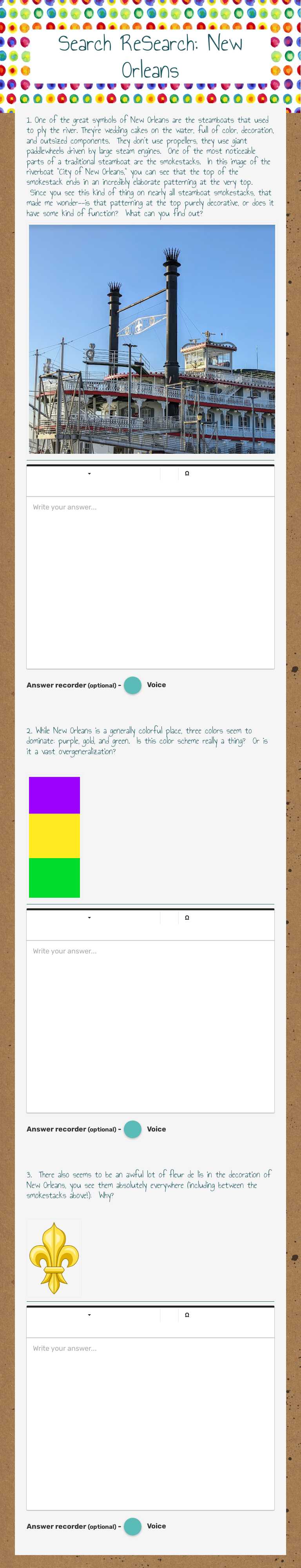 Search ReSearch: New Orleans worksheet preview image