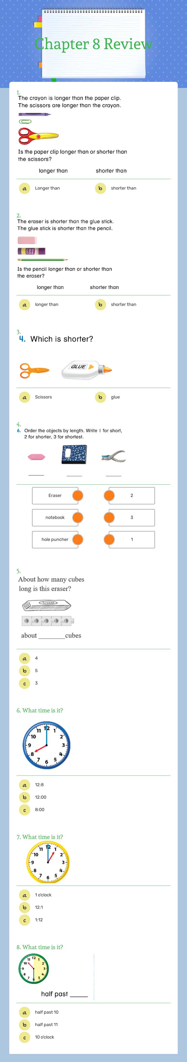 Chapter 8 Review worksheet preview image