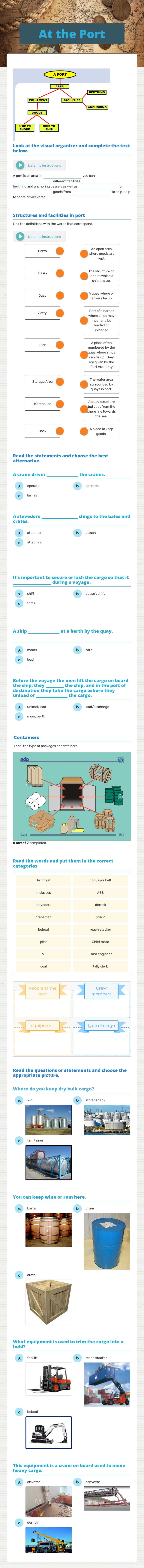 At the Port worksheet preview image