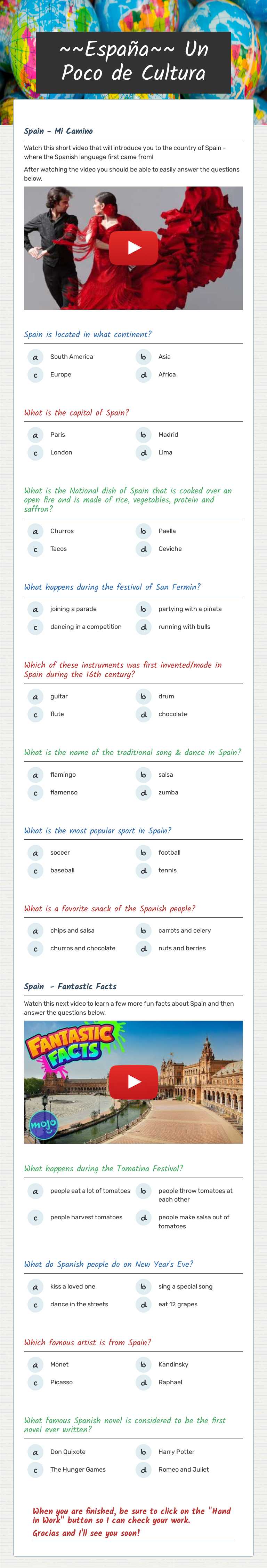 ~~España~~
Un Poco de Cultura worksheet preview image
