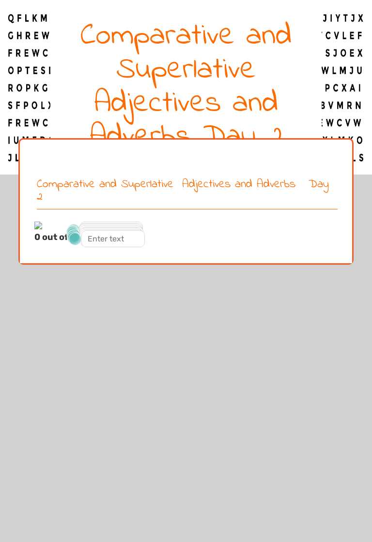 Comparative and Superlative 
     Adjectives and Adverbs   Day 2 Grade 4 worksheet preview