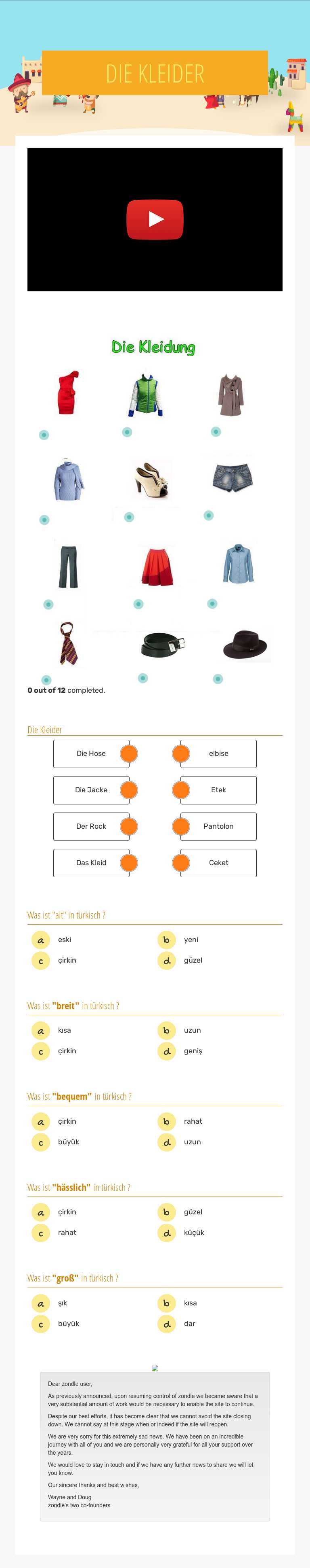 DIE KLEIDER worksheet preview image