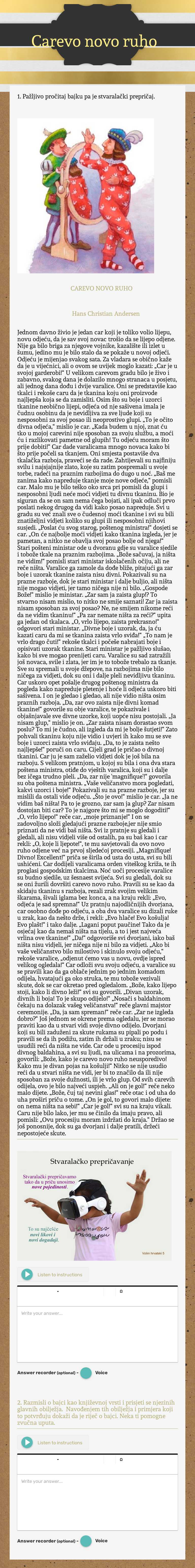 Carevo novo ruho worksheet preview image