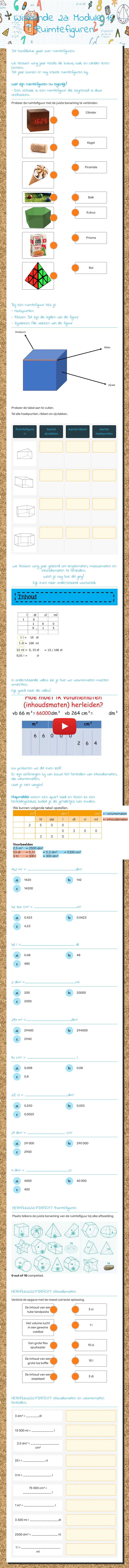 Wiskunde 2a:
Module 16: 
Ruimtefiguren worksheet preview image