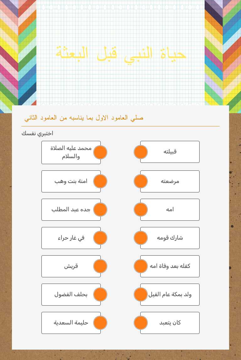 حياة النبي قبل البعثة worksheet preview image