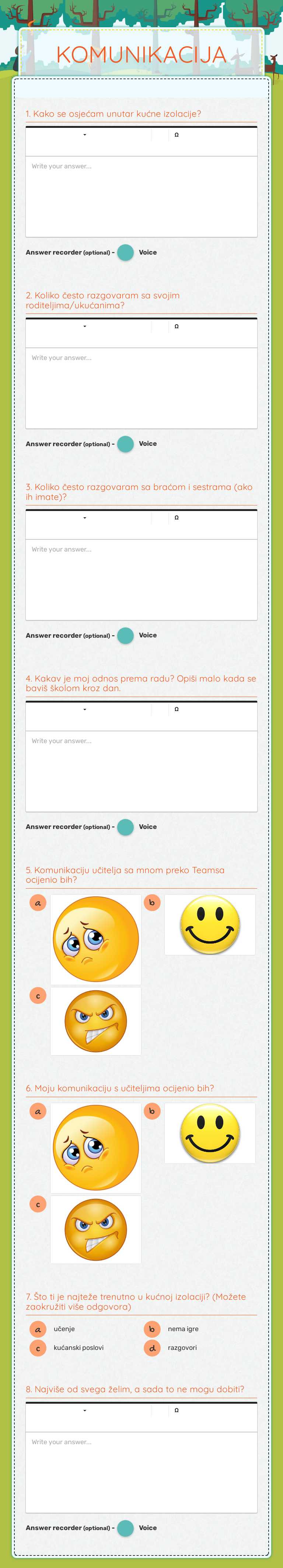 KOMUNIKACIJA worksheet preview image