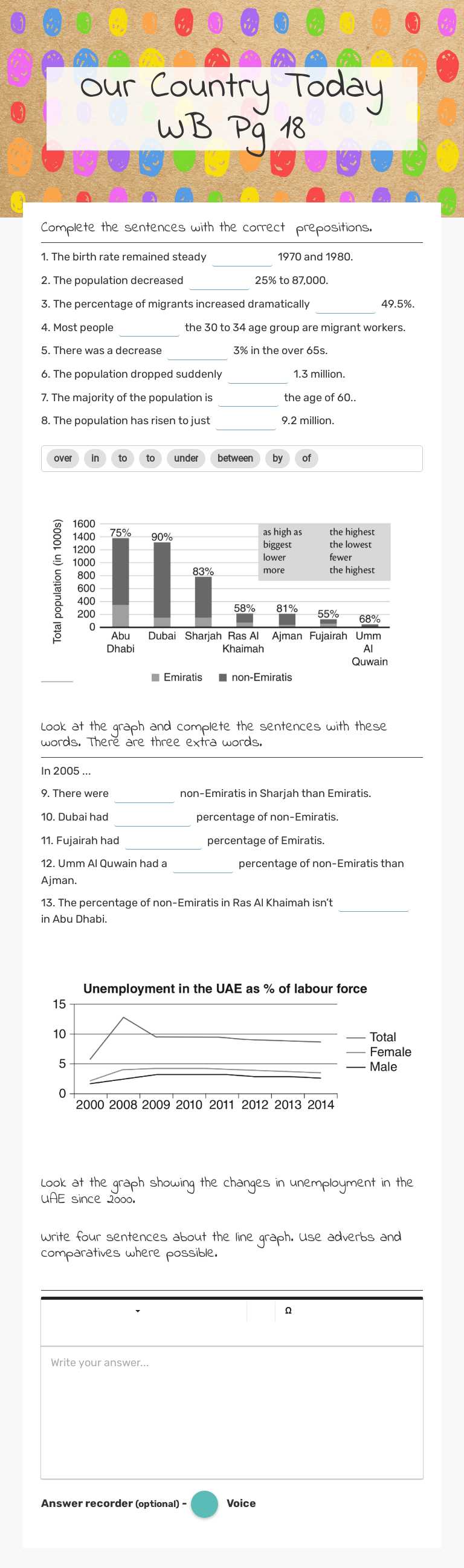 Our Country Today WB Pg 18 worksheet preview image