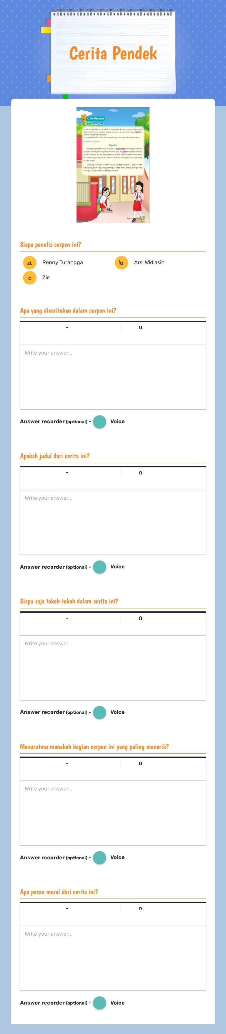 Cerita Pendek Grade 4 worksheet preview