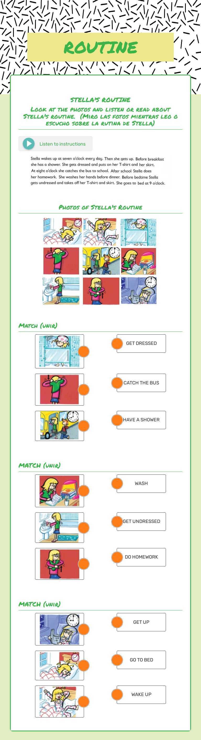 ROUTINE Grade 4 worksheet preview