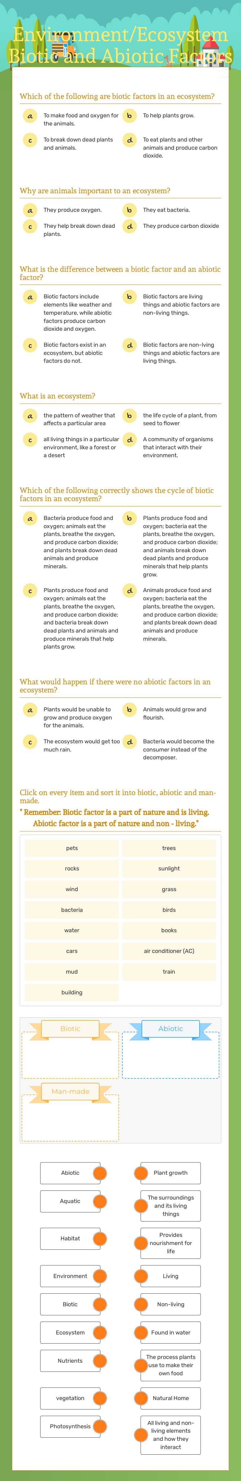 Environment/Ecosystem                    
    Biotic and Abiotic Factors worksheet preview image
