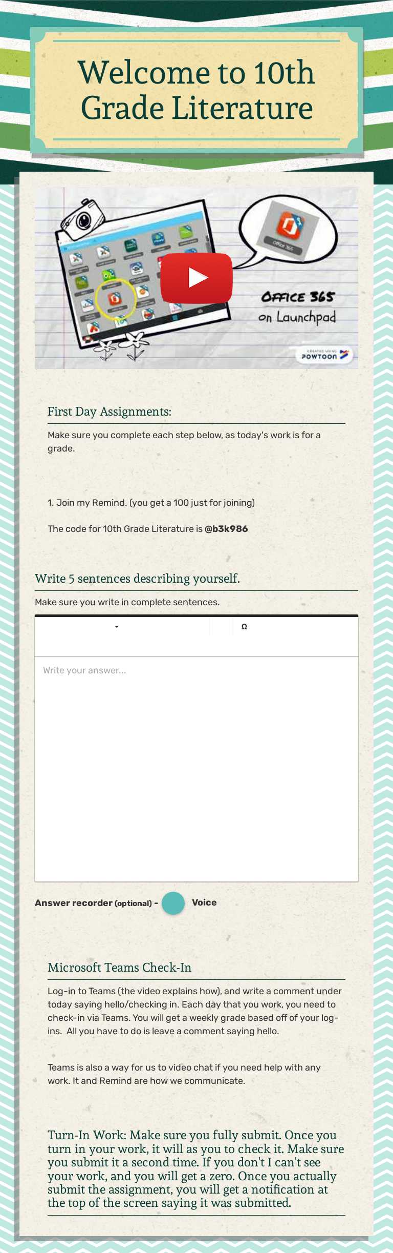 Welcome to 10th Grade Literature worksheet preview image
