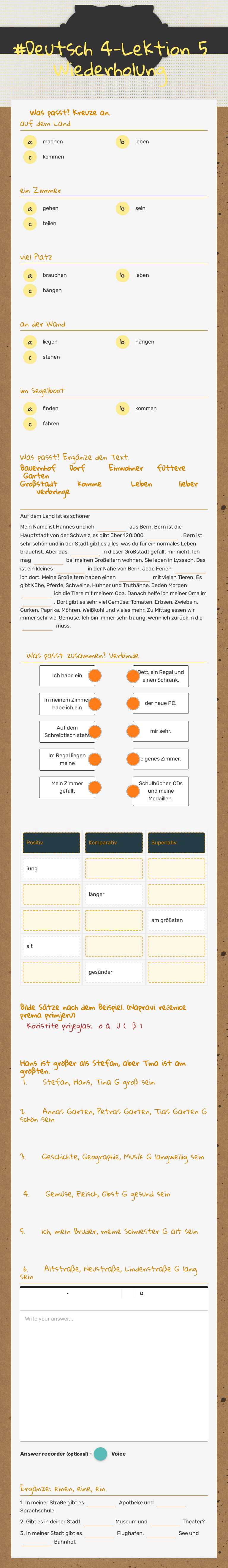 #Deutsch 4-Lektion 5 Wiederholung worksheet preview image
