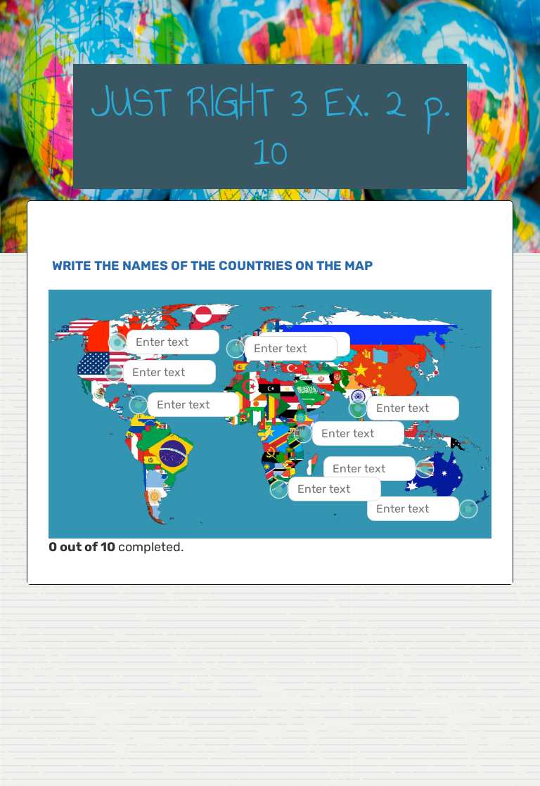 JUST RIGHT 3       
   Ex. 2 p. 10 worksheet preview image