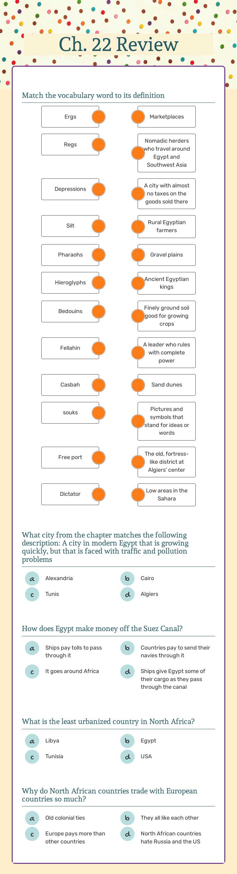 Ch. 22 Review worksheet preview image