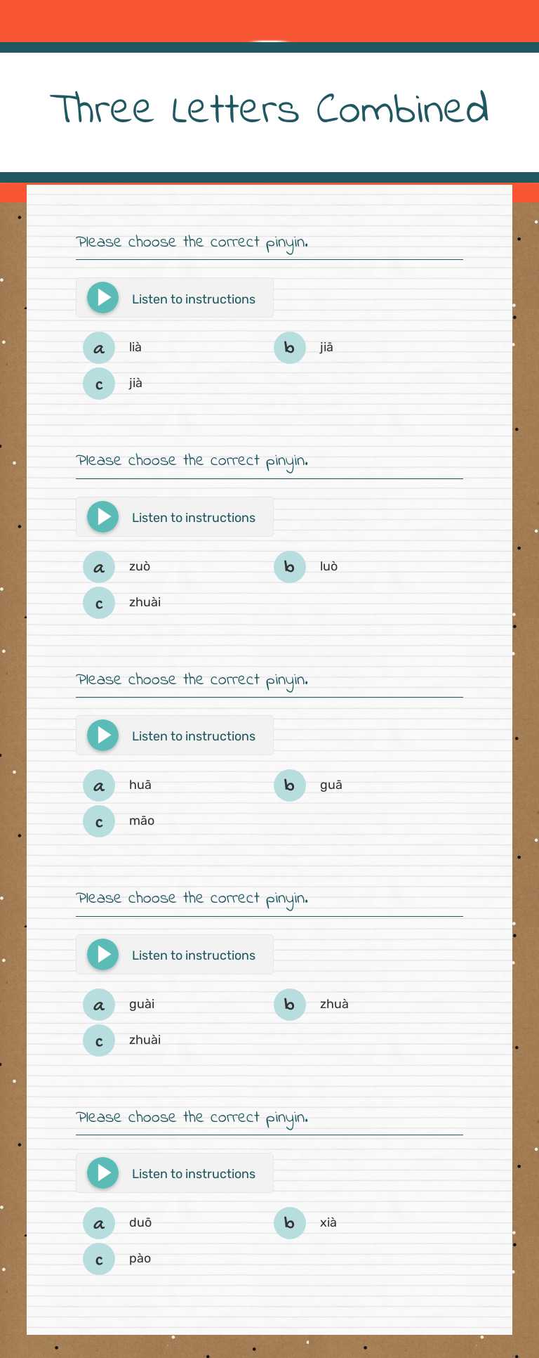 Three Letters Combined Grade 2 worksheet preview