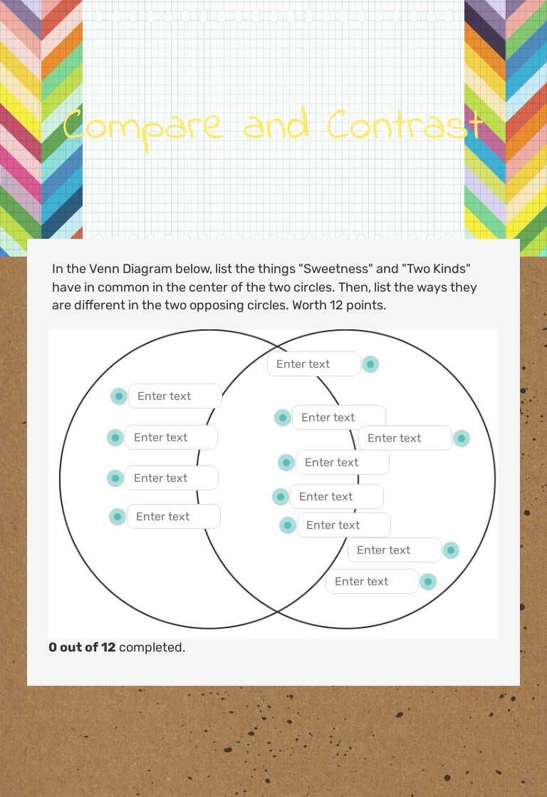 Compare and Contrast Grade 11 worksheet preview