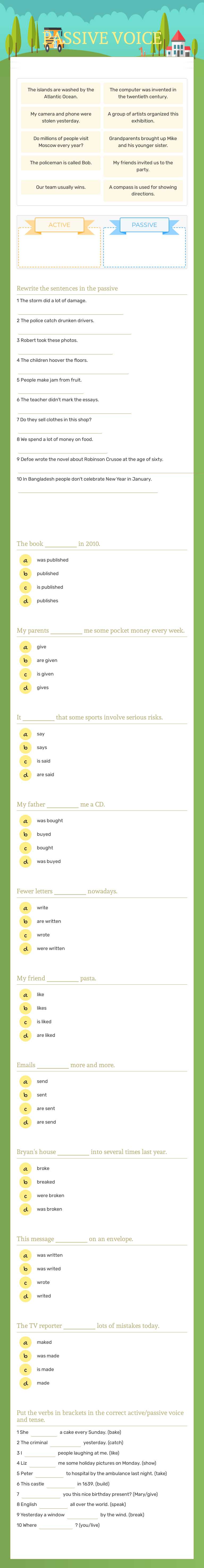 PASSIVE VOICE Grade 7 worksheet preview