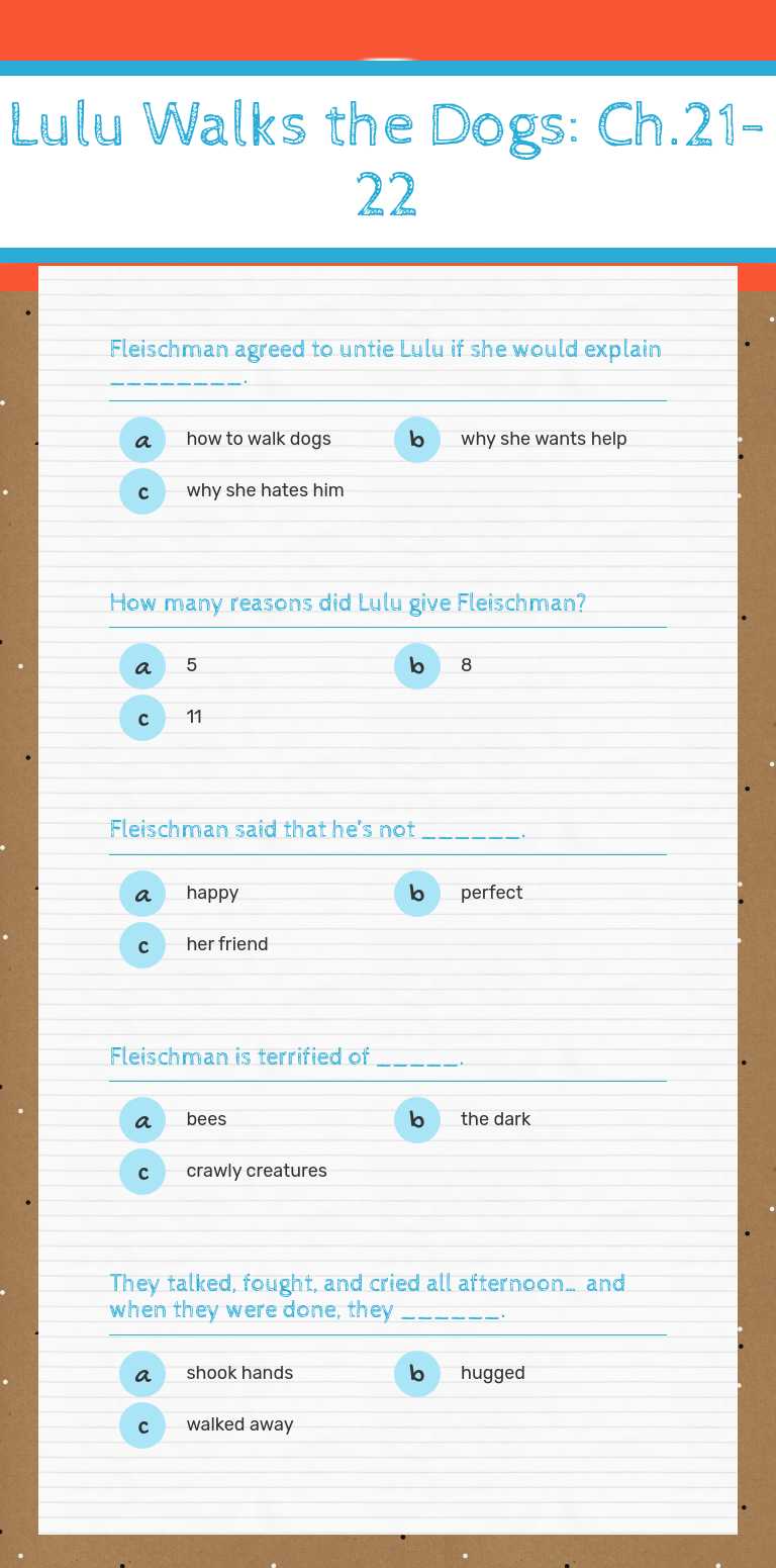 Lulu Walks the Dogs: Ch.21-22 Grade 2 worksheet preview
