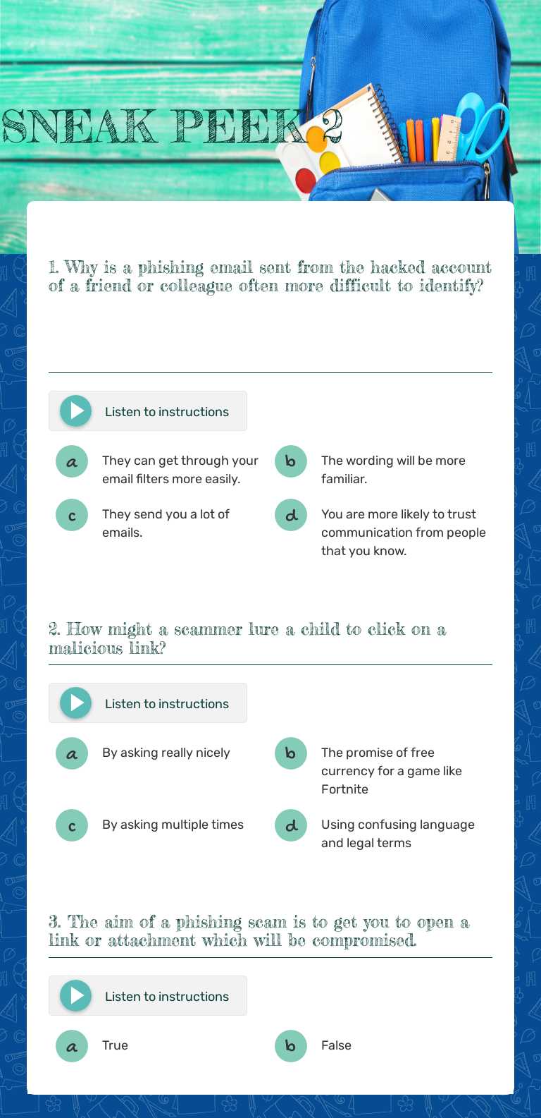 SNEAK PEEK 2 worksheet preview image
