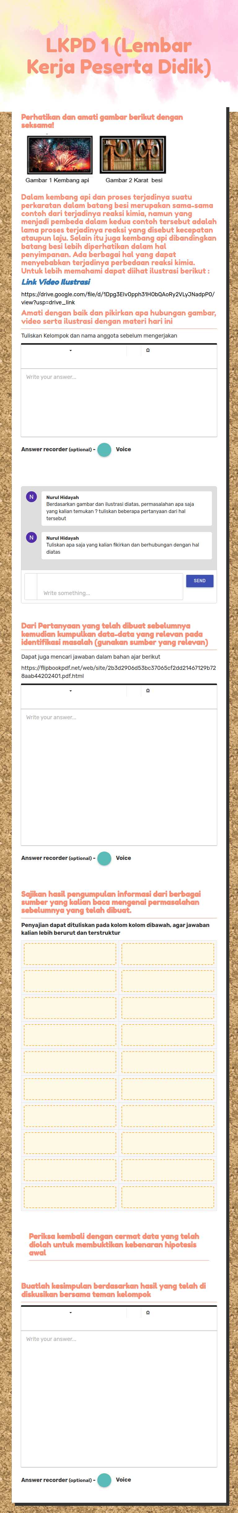 LKPD 1 (Lembar Kerja Peserta Didik) worksheet preview image