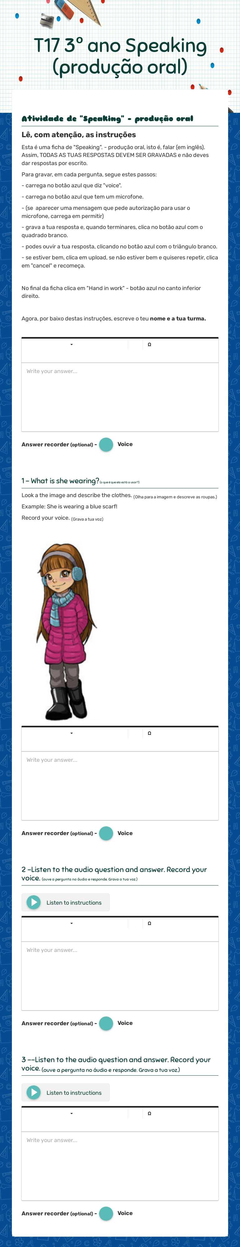 T17 3º ano
Speaking
(produção oral) worksheet preview image