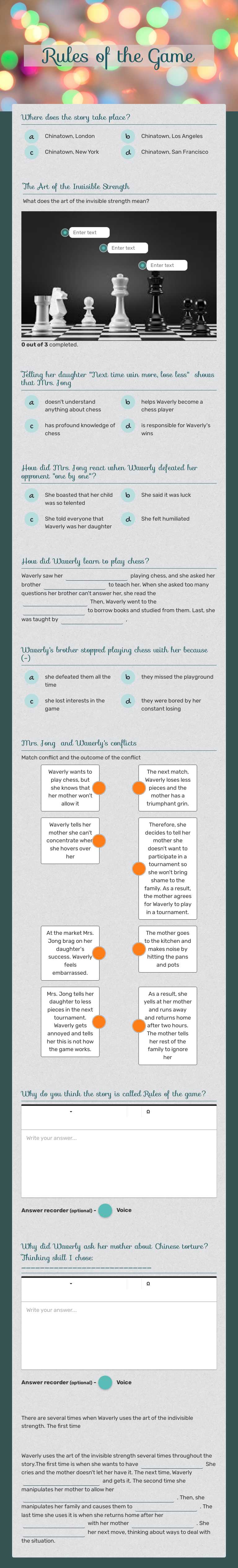 Rules of the Game worksheet preview image