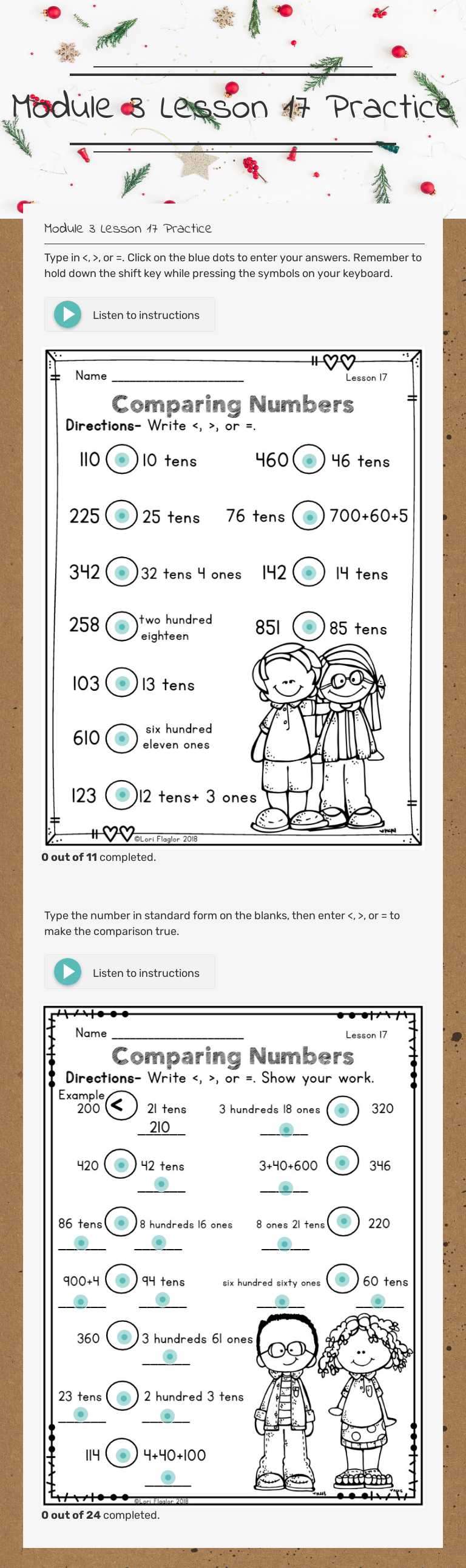 Module 3 Lesson 17 Practice worksheet preview image