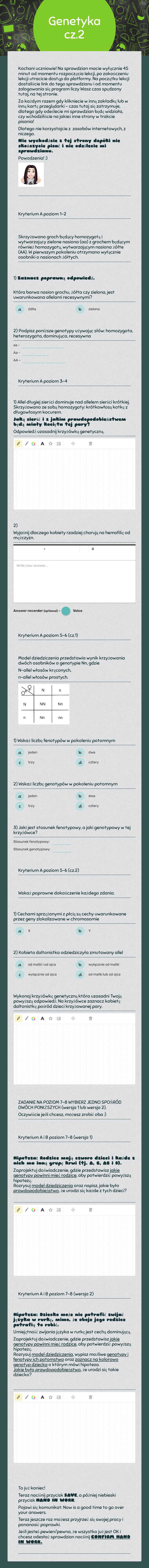 Genetyka cz.2 Other worksheet preview