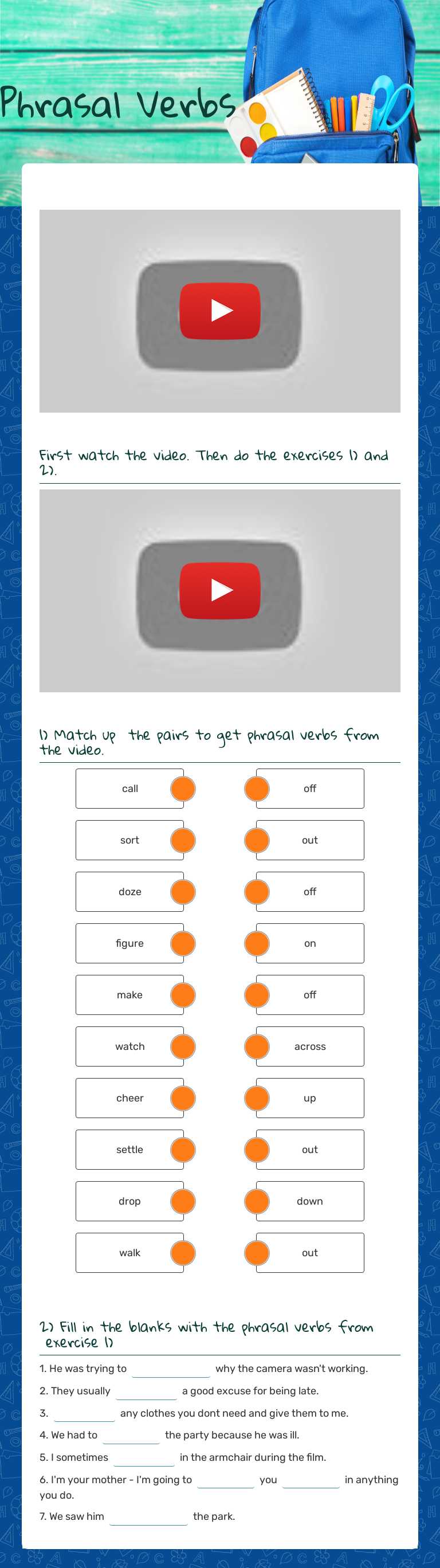 Phrasal Verbs Other worksheet preview