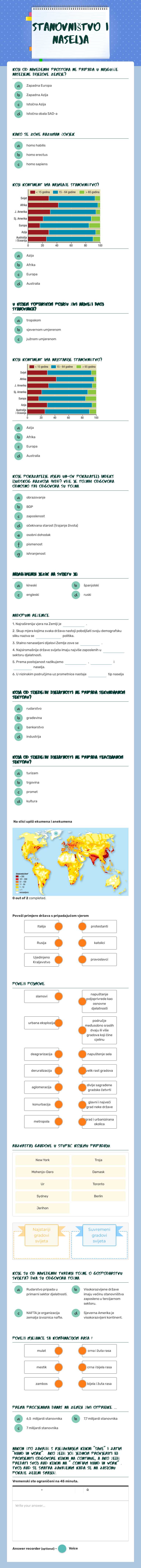 stanovništvo i naselja worksheet preview image