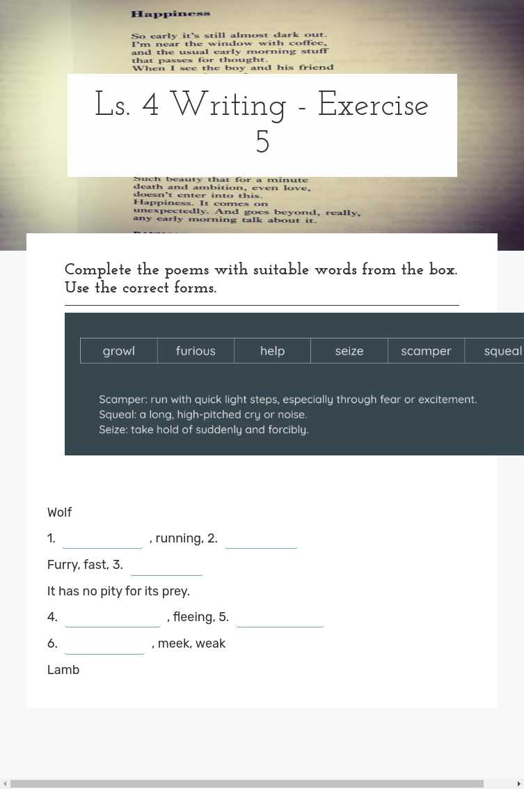 Ls. 4 Writing - Exercise 5 worksheet preview