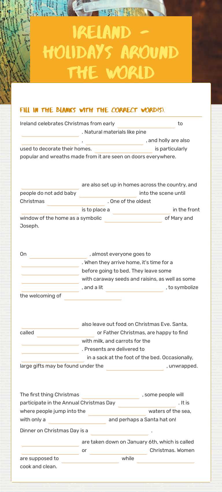 IRELAND - Holidays around the world worksheet preview image