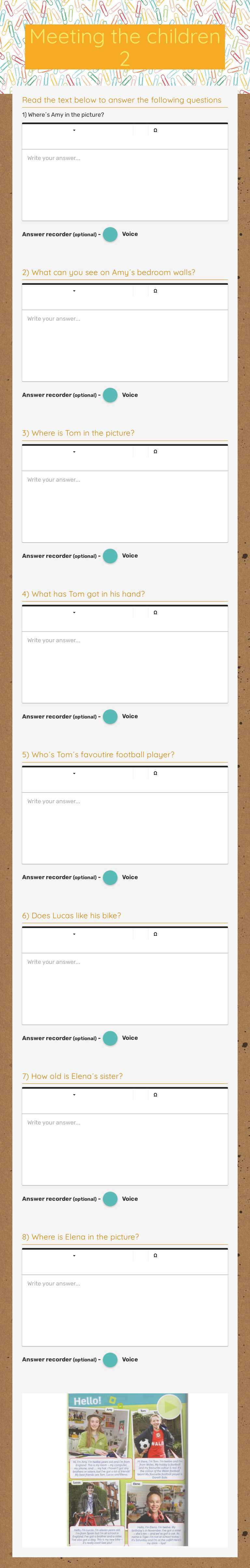 Meeting the children 2 worksheet preview image