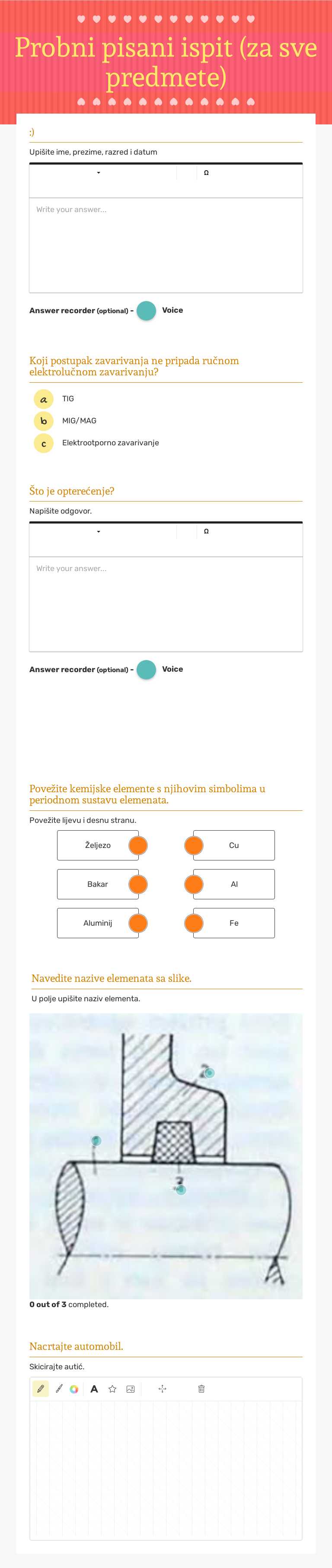 Probni pisani ispit (za sve predmete) Grade 10 worksheet preview