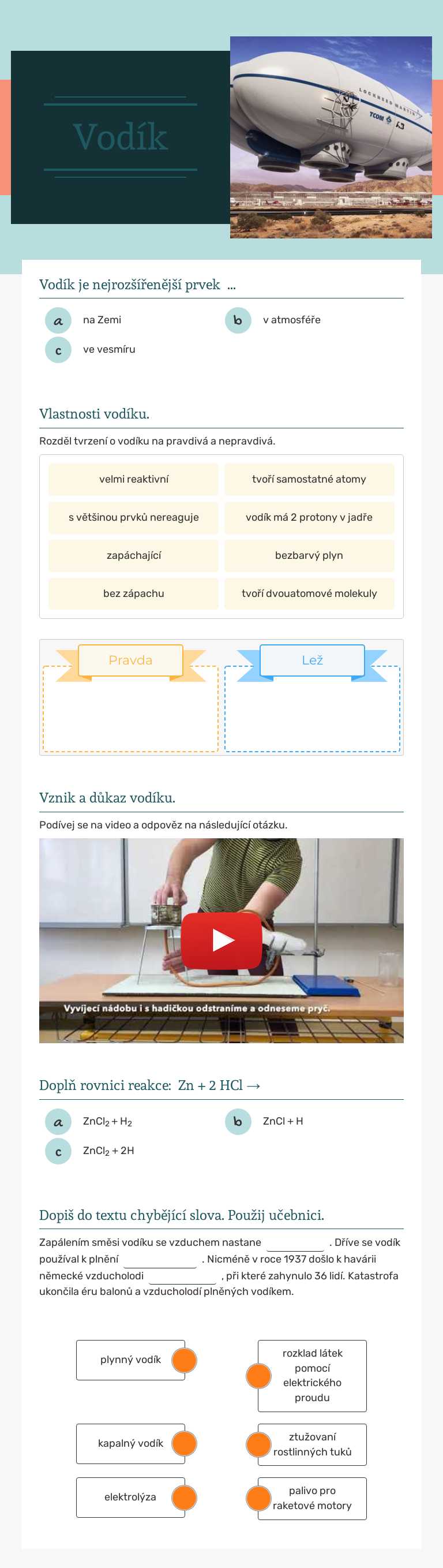 Vodík worksheet preview image