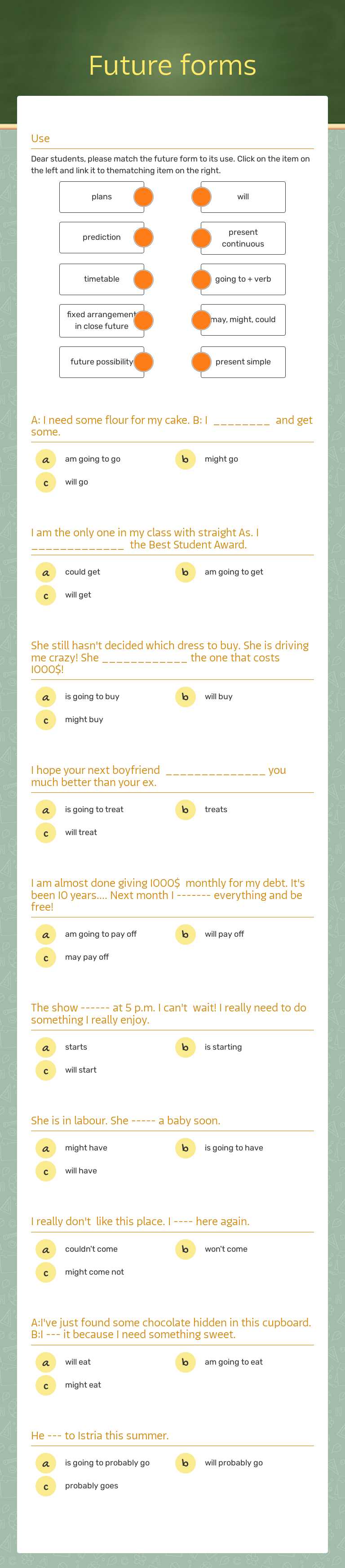 Future forms worksheet preview image