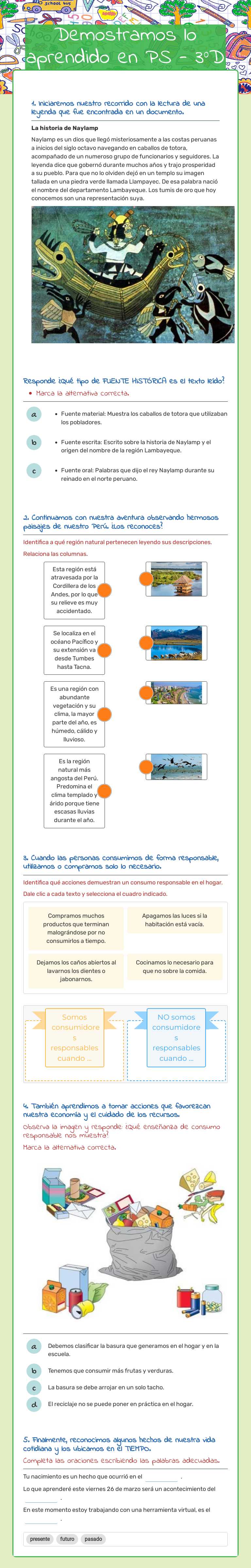 Demostramos lo aprendido en PS - 3°D worksheet preview image