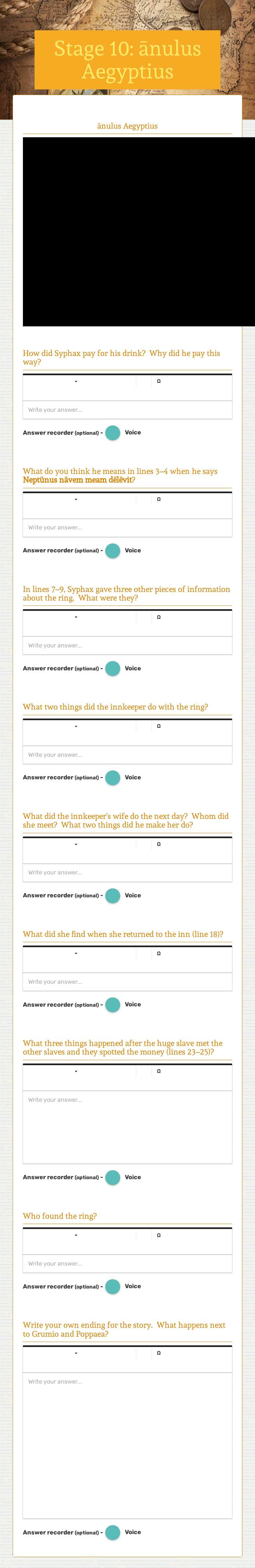 Stage 10: ānulus Aegyptius Grade 9 worksheet preview