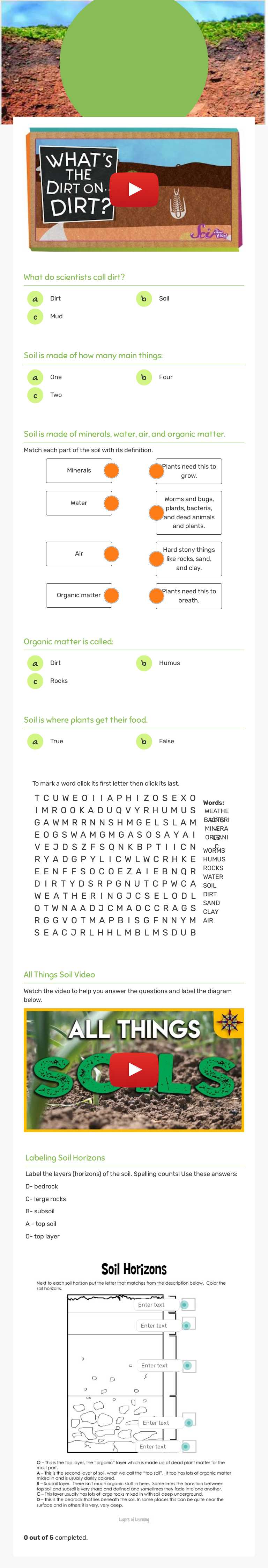 SOIL worksheet preview image