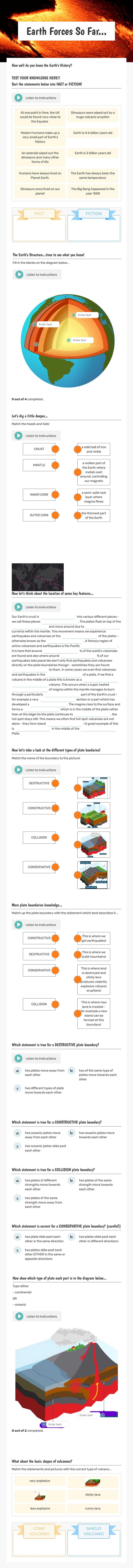 Earth Forces So Far... worksheet preview image