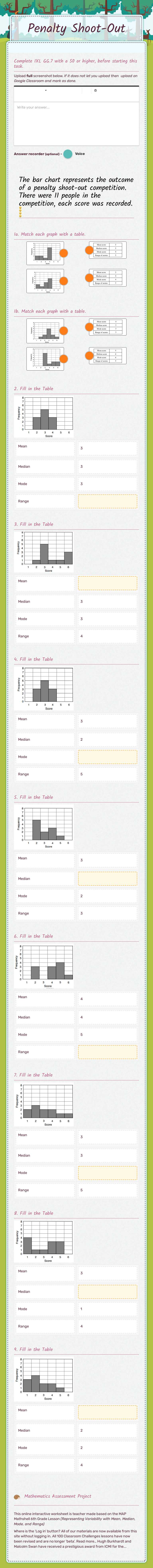 Penalty Shoot-Out worksheet preview image