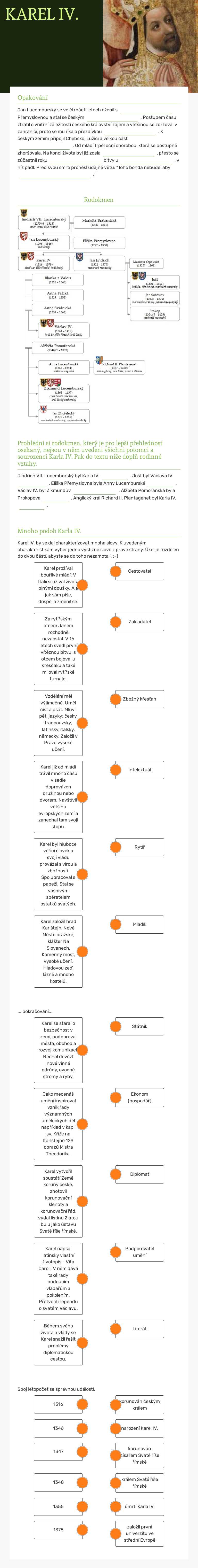KAREL IV. worksheet preview image