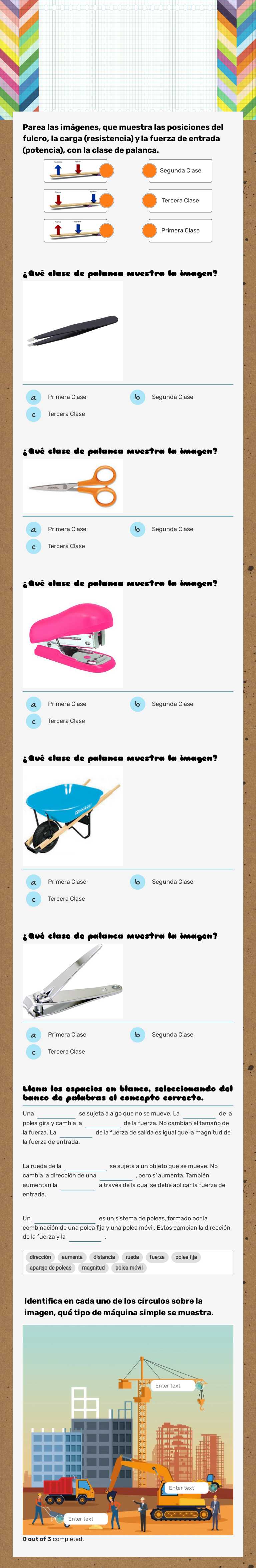 Las mÁquinas simples worksheet preview image